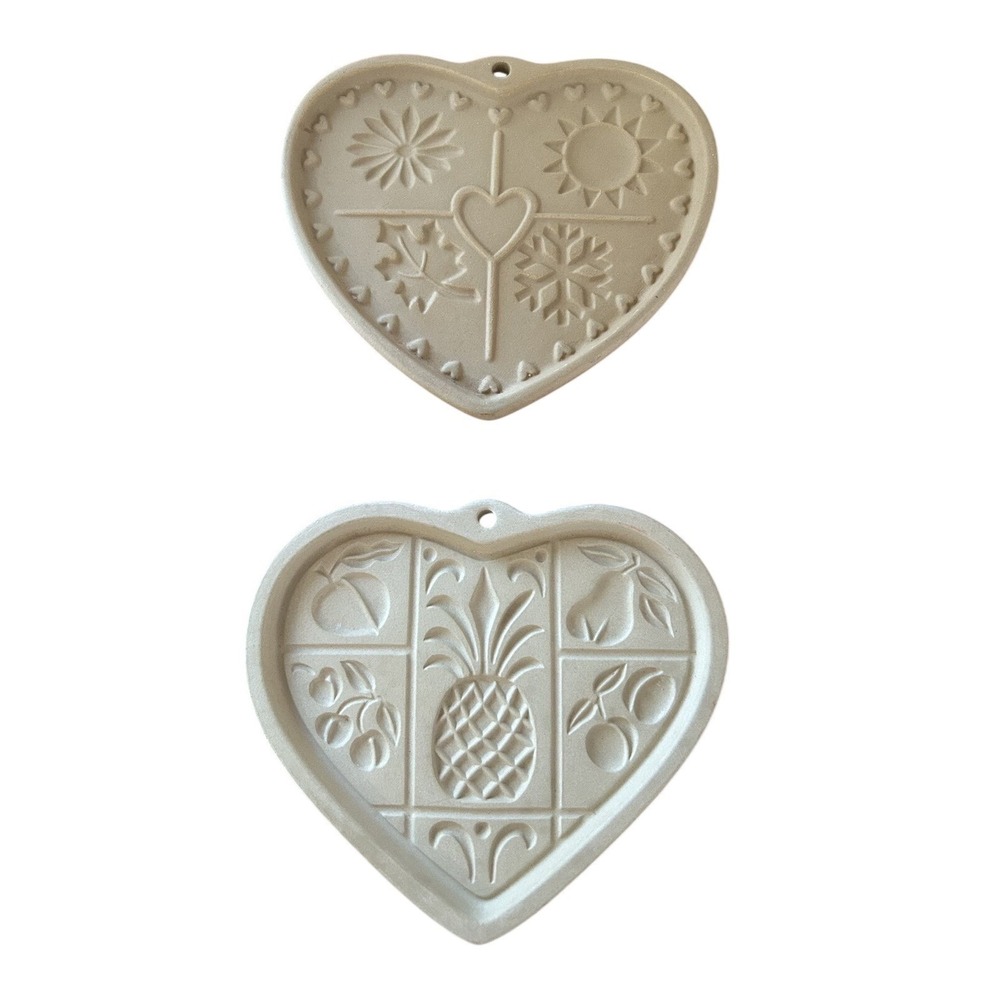 2 Pampered Chef Heart 6" Cookie Molds Hospitality Heart Seasons Of The Heart